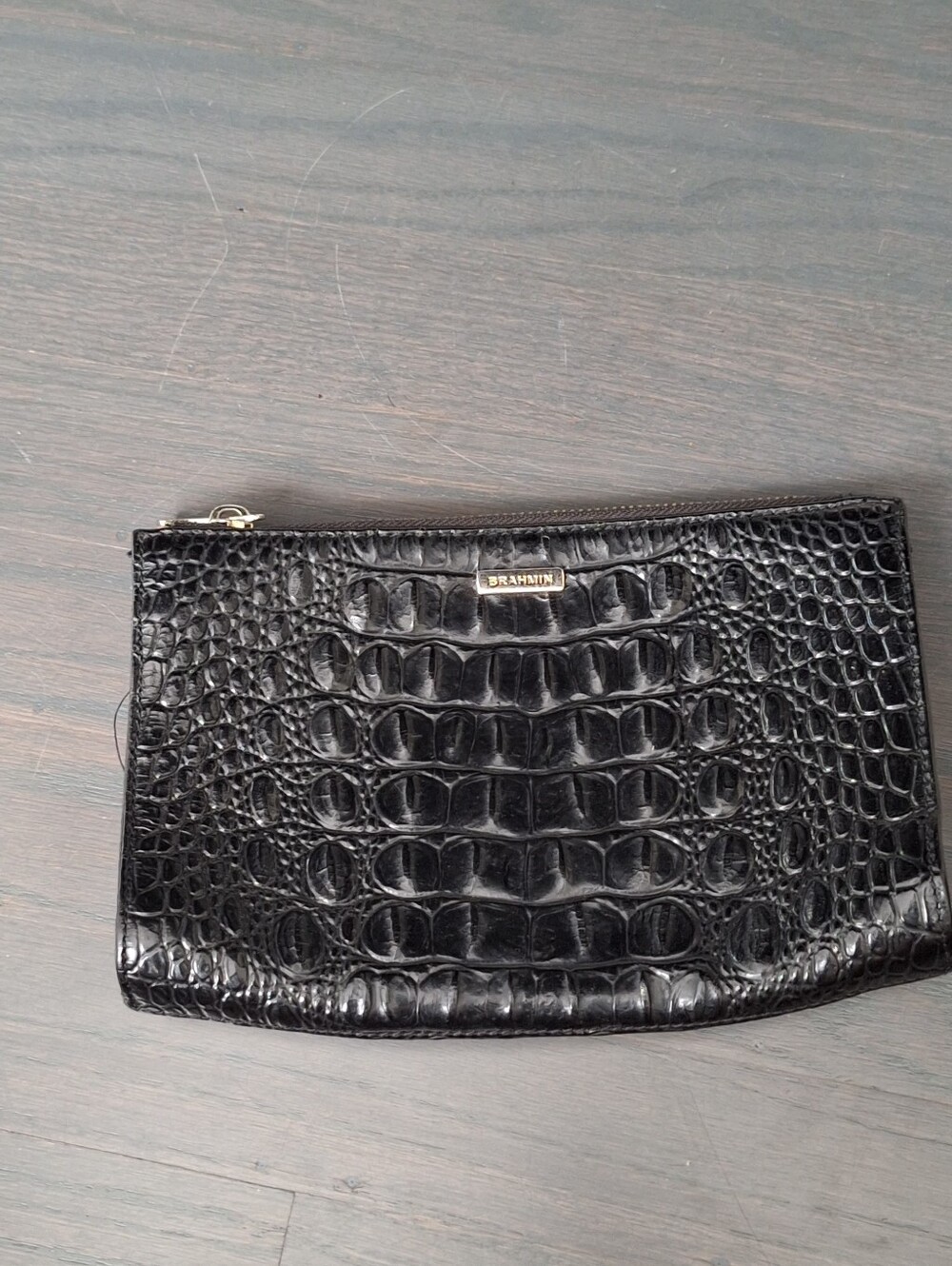BRAHMIN Daisy Black Melbourne Leather Clutch